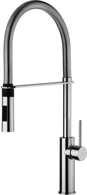Paffoni Professional One-hole sink mixer with swivelling spout and hand-shower