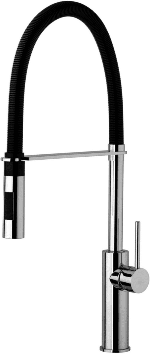 Paffoni Professional One-hole sink mixer with swivelling spout and hand-shower