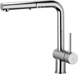 Paffoni One-hole sink mixer with swivelling spout and pull out hand-shower