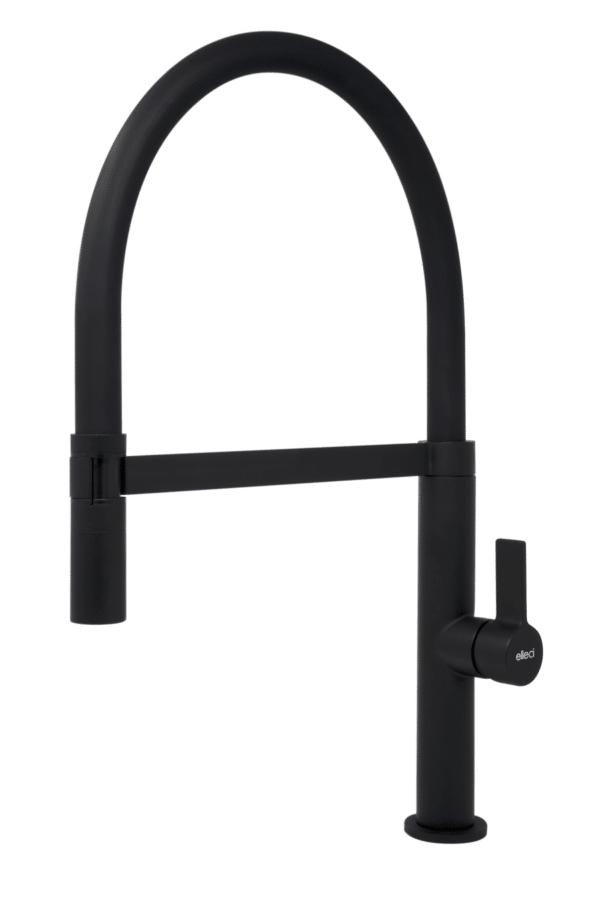 Elleci Single-lever tall mixer with silicone swivel spout and flexible hand shower