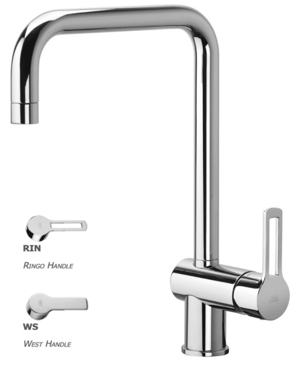 Paffoni One-hole sink mixer with swivelling spout