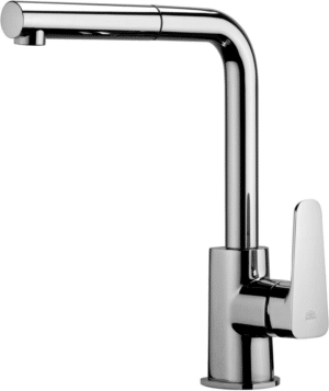 Paffoni One-hole sink mixer with swivelling spout and pull out hand shower