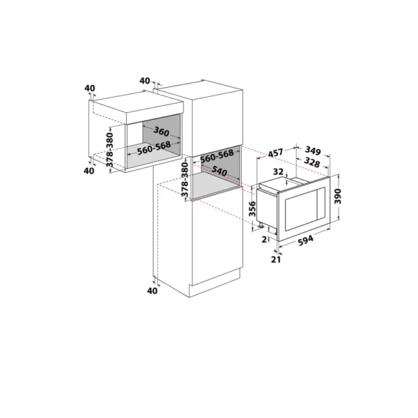 Hotpoint FA2 530 H IX HA Built-in Microwave Oven with Grill 20L - Image 3