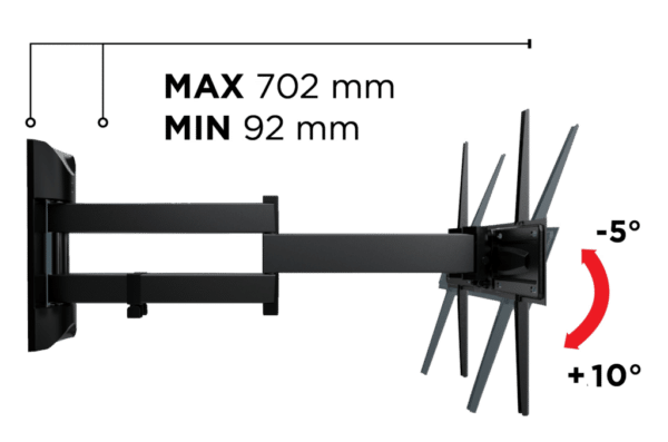 Meliconi Pantograph TV Wall Mount Bracket 50" - 85" Screens - Image 5