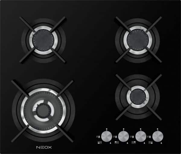 Neox Crystal Line HE Gas Hob Tempered Glass 60
