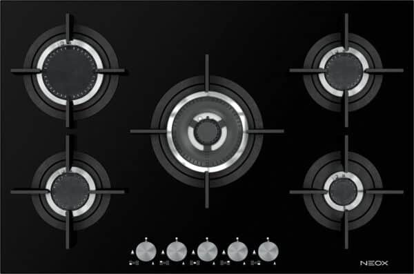 Neox Crystal Line HE Gas Hob Tempered Glass 77