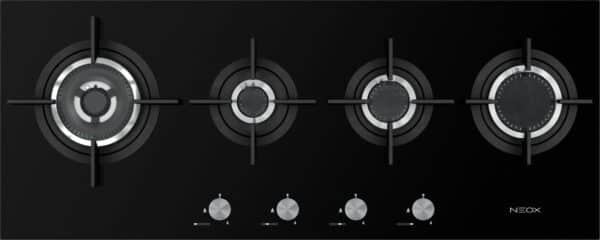 Neox Crystal Line HE Gas Hob Tempered Glass 100