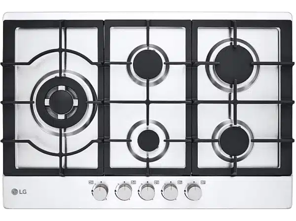 LG 75cm gas hob | Power 11.5kW | 5 burners, Anti-tip cast iron grids | Stainless steel