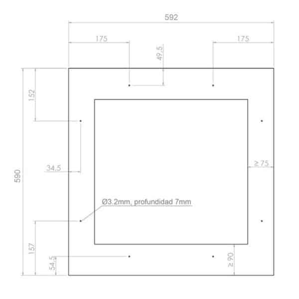 Pando built in wine cooler for lay over decor panel 60x60cm - Image 2
