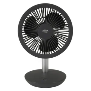 ARGO ORFEO TITANIUM 15cm Portable Fan, 5W, 3*Blades, Battery powered, 4*Speed, Plastic Blades, 4000mAh, Up to 10hr, LED Panel, Vertical Tilt, Black