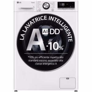 LG Slim Washing Machine F2R7S09TSWC Series R7 AI DD TurboWash 360 9 Kg Class A 1200 rpm Spin