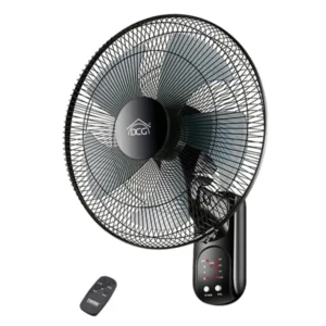 DCG VE1697TT 40cm Wall Fan, 60W, 5*Blades, Remote Control, 3*Speed, Plastic Blades, Black