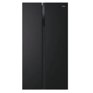 Haier SBS 90 Series 3 American Style Fridge Freezer, Total No Frost, Black