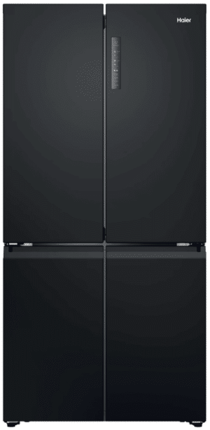 Haier Cube 90 Series 3 French Style Fridge Freezer, hOn App, Total No Frost, Black